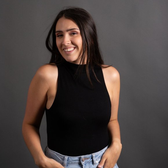 Black Mock Neck Bodysuit - Picture 2 of 10